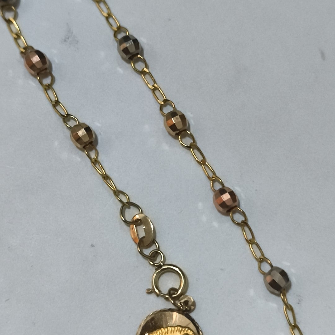 PULSERA DECENARIO COMBINADO 14K 18 CM 3.1 GR (NUEVO)