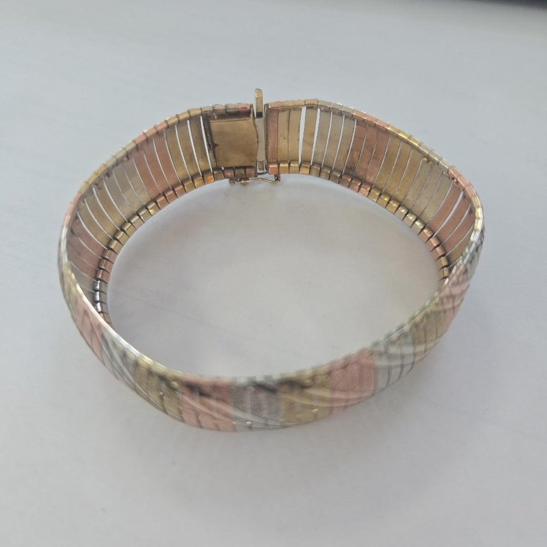 PULSERA ORO COMBINADO 10 K 22.7 GRMS (SEMINUEVO)