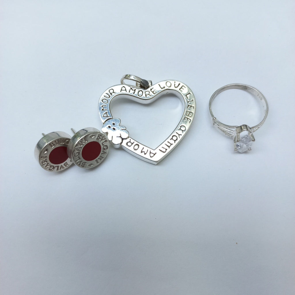 ANILLITO, BROQUELES PAR, DIJE PLATA 12 GRMS (SEMINUEVO)