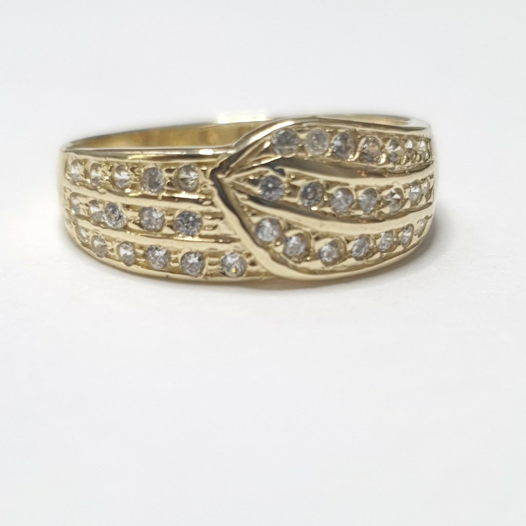 ANILLOS C CIRCONIAS 14K TALLA 8 3.1 GR (NUEVO)