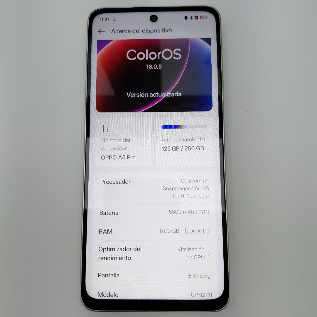 CELULAR OPPO A5 PRO CPH2711 (2025) 256 GB 8 GB RAM (SEMINUEVO)