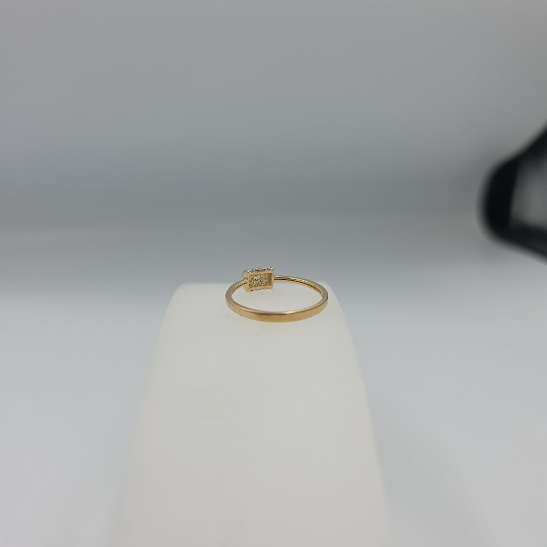 ANILLO ANILLITO C CIRCONIAS 14K 8 TALLA 1.4 GR (NUEVO)