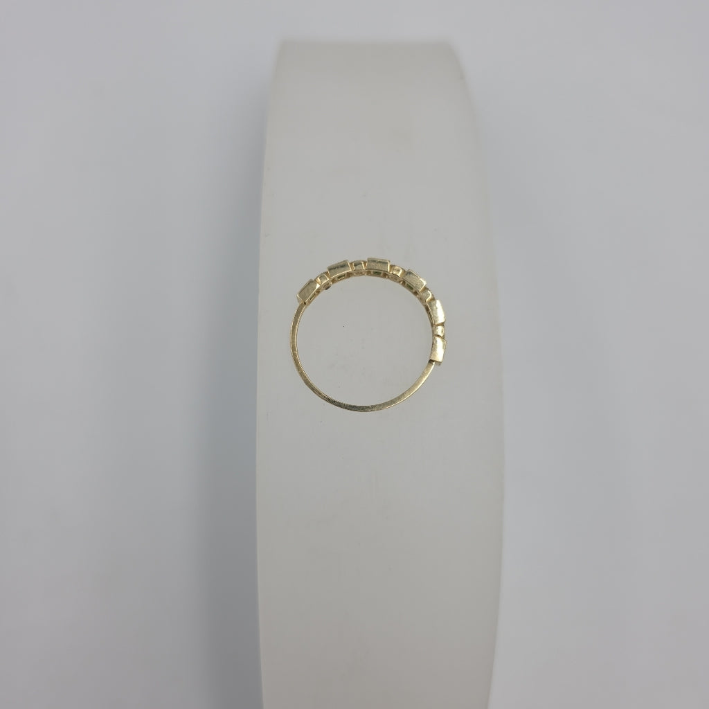 ANILLOS TEJIDO ANILLITO C CIRCONIAS Y PIEDRAS VERDES 14K 8.5 1.5 GR (NUEVO)