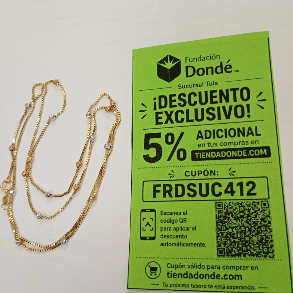 CADENA ORO 14 K 3 GRMS (SEMINUEVO)