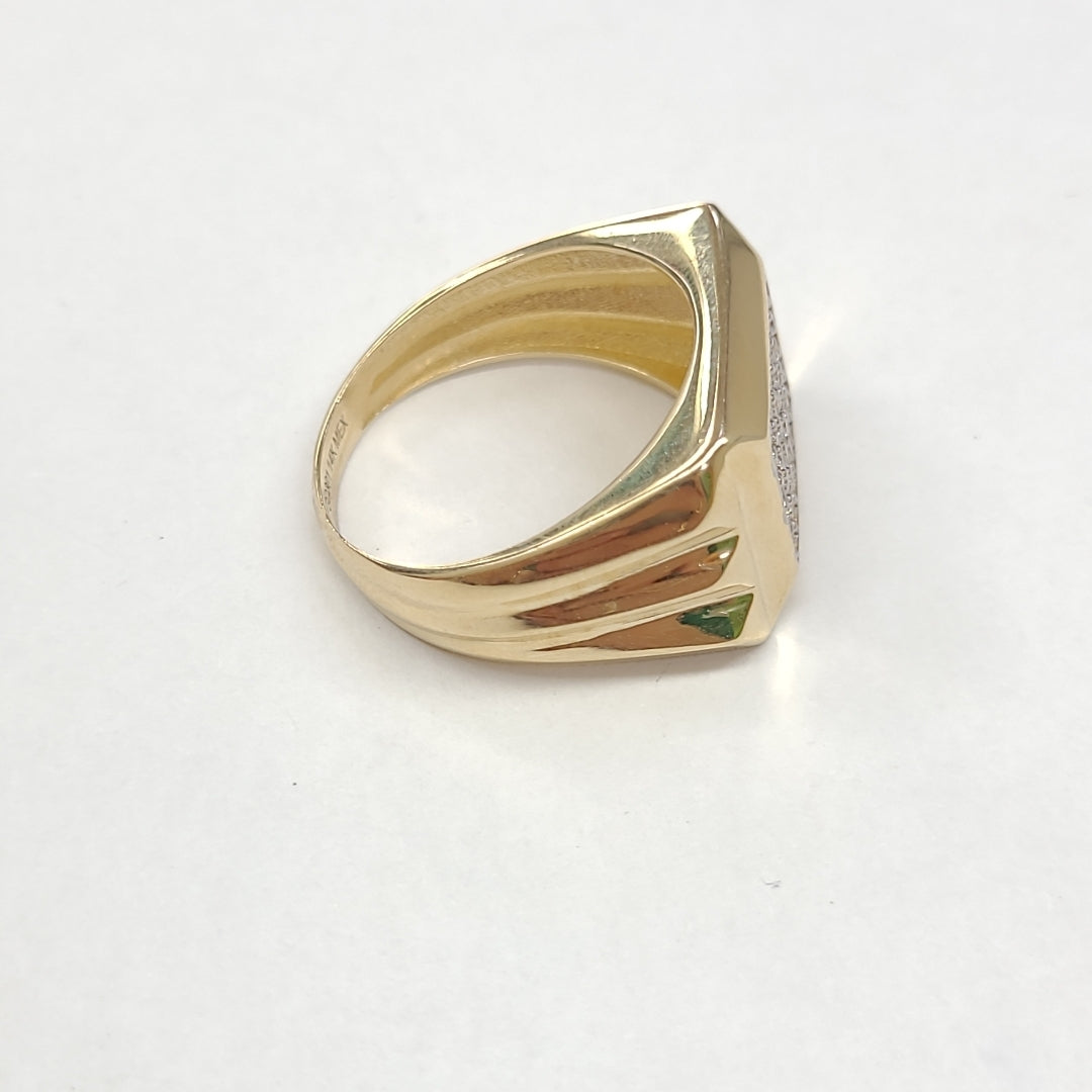 ANILLO C CIRCONIAS 14K 9.5 TALLA 5.9 GR (NUEVO)