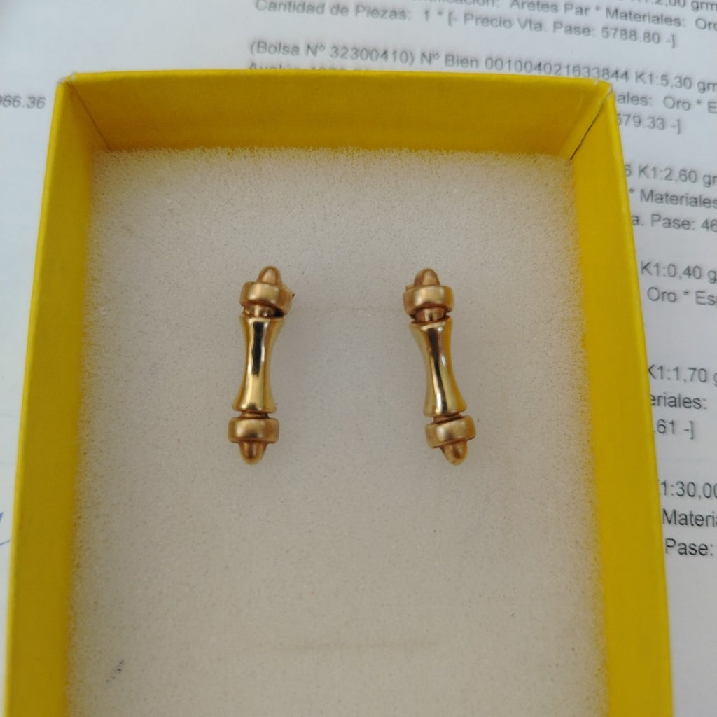 ARETES PAR ORO 14 K 2,00 GRMS (SEMINUEVO)