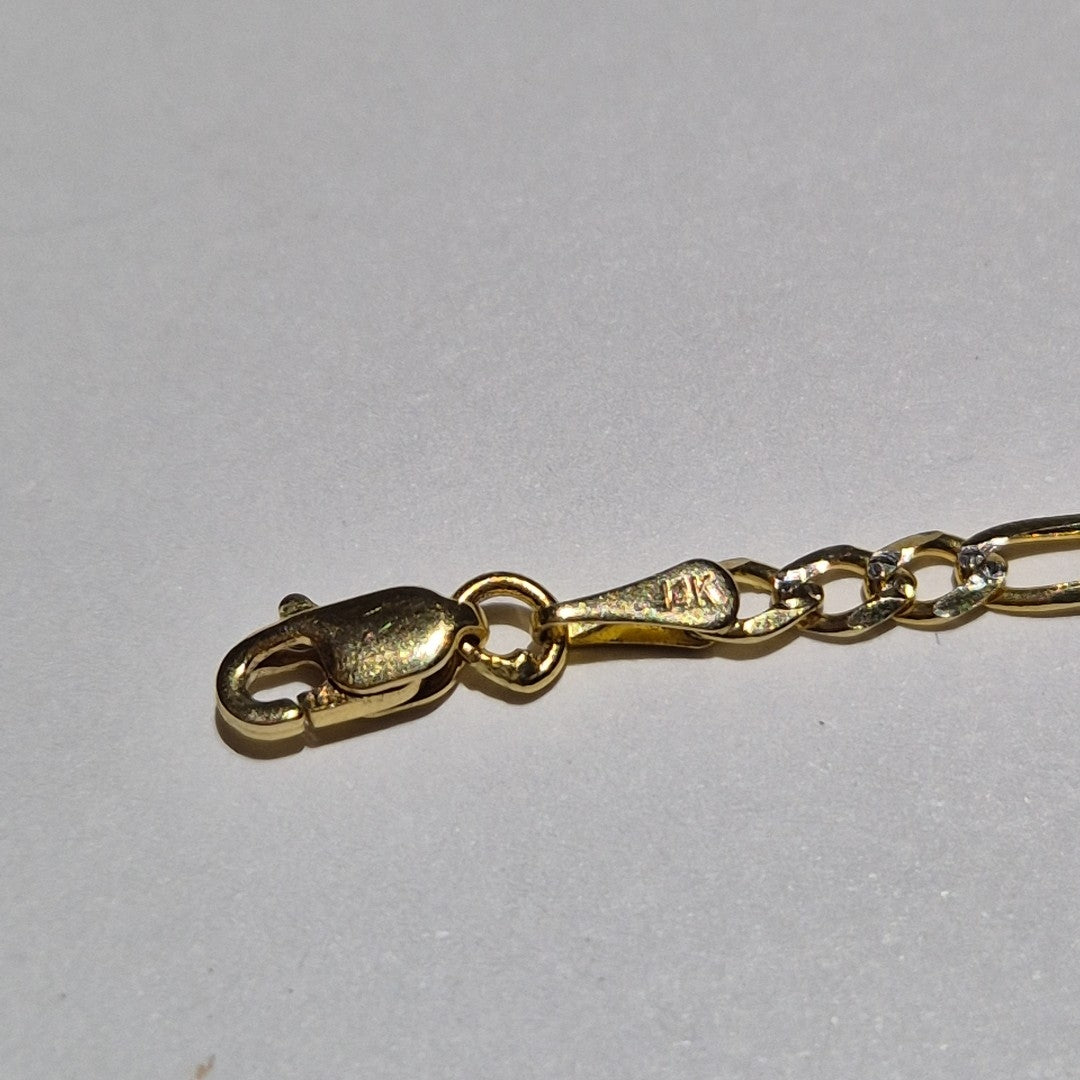 PULSERAS 3X1 DIAMANTADA ORO 14K 18 CM 3 GR (NUEVO)