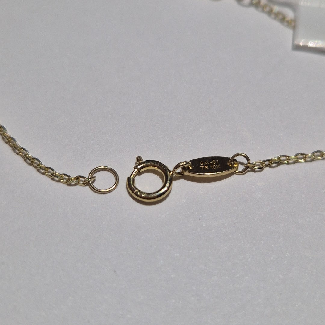 PULSERAS TEJIDO ESPECIAL C/DIJE ORO 10K 18 CM 1.4 GR (NUEVO)