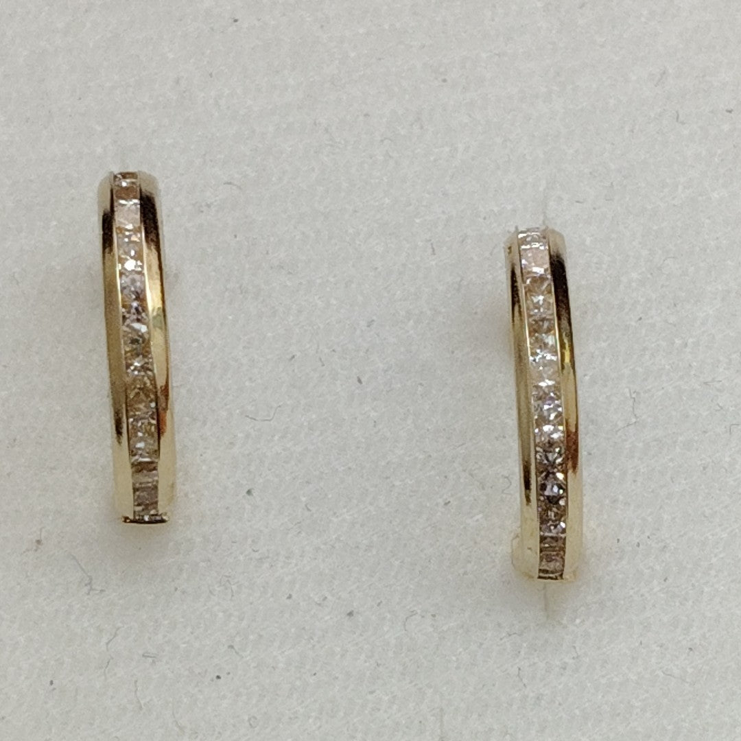 ARETES ARRACADAS CON CIRCONIAS 10K 1.4 GR (NUEVO)