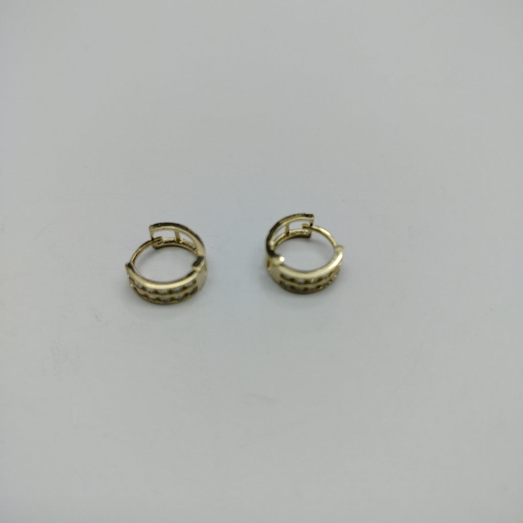 ARETES HUGGIES C CIRCONIAS 14K 1.7 GR (NUEVO)