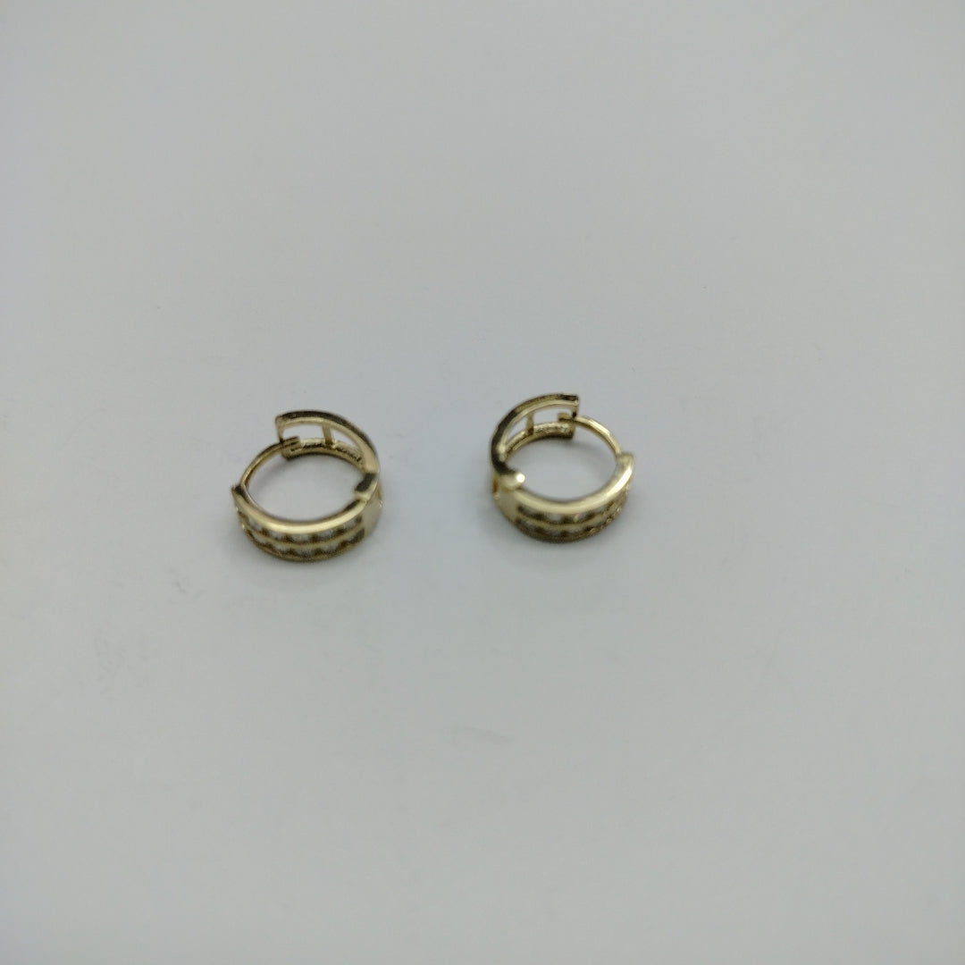 ARETES HUGGIES C CIRCONIAS 14K 1.7 GR (NUEVO)
