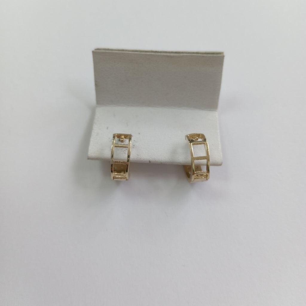 ARETES HUGGIES C CIRCONIAS 14K 1.7 GR (NUEVO)