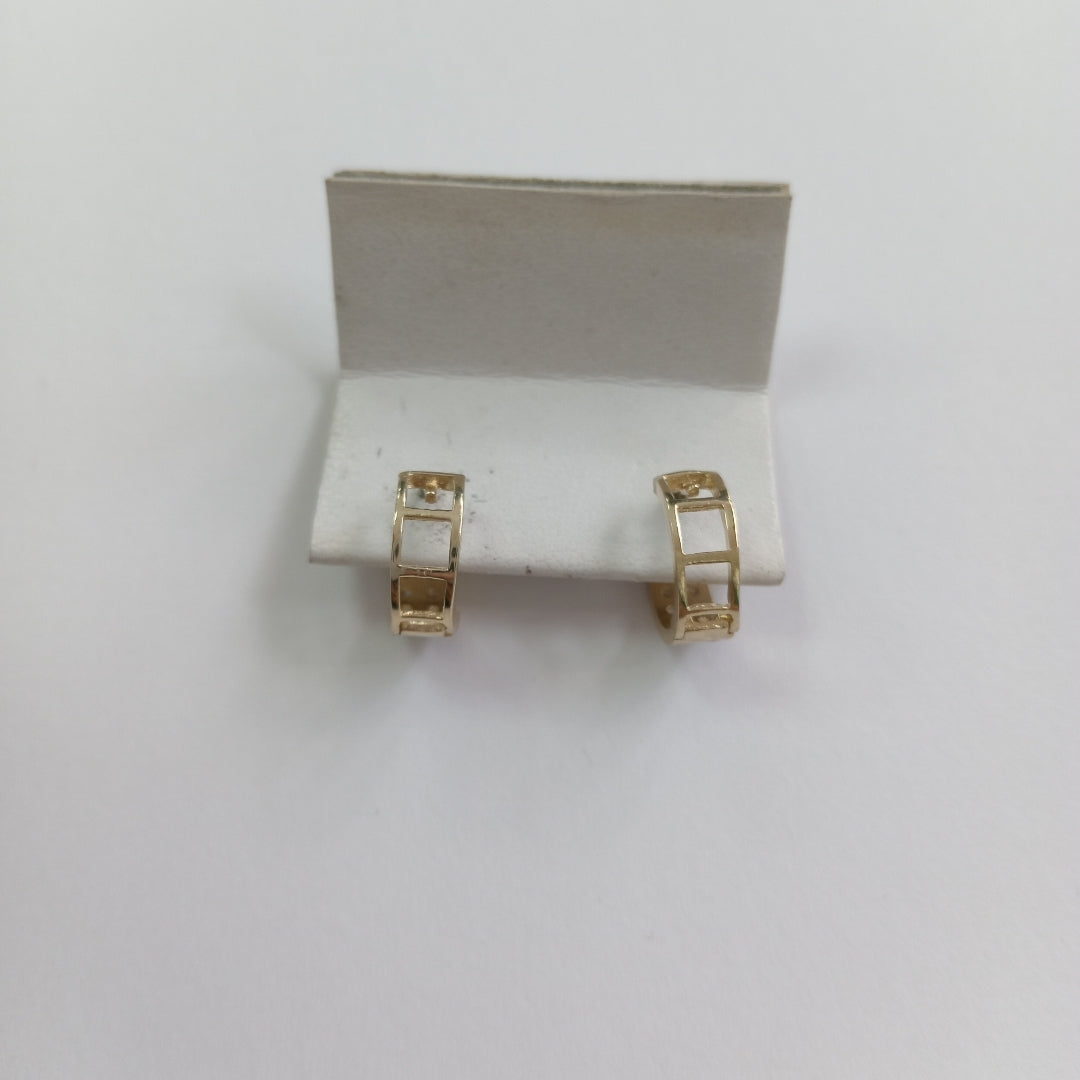 ARETES HUGGIES C CIRCONIAS 14K 1.7 GR (NUEVO)