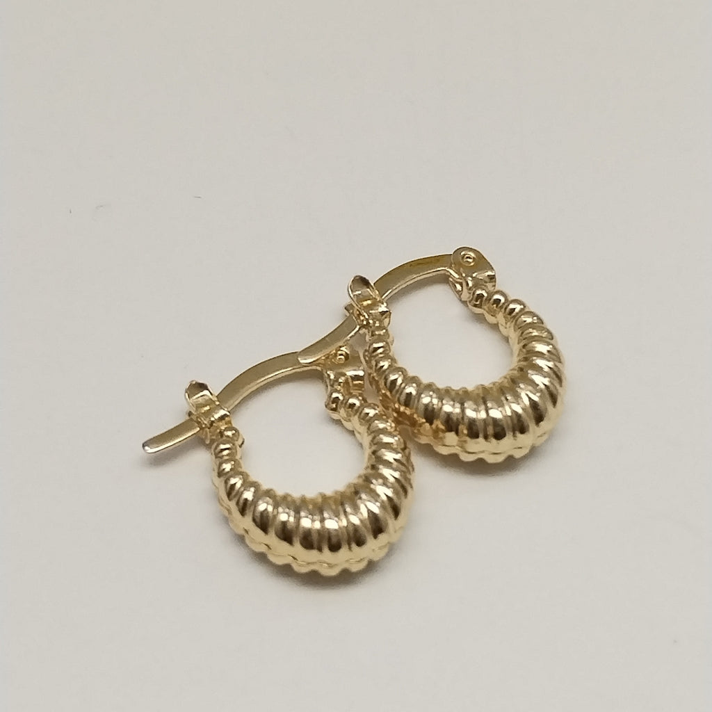 ARETES ARRACADA ESTRIADAS 14K 1.1 GR (NUEVO)
