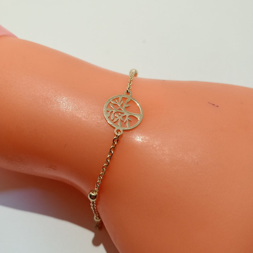PULSERA TEJIDO ESPECIAL ARBOL 14K 18 CM 1.8 GR (NUEVO)