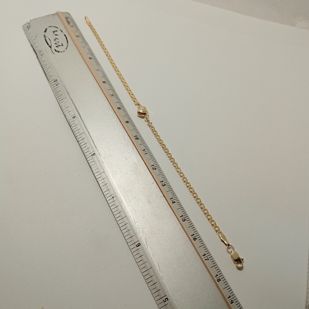 PULSERA ESPECIAL C CORAZON 14K 18 CM 2.6 GR (NUEVO)