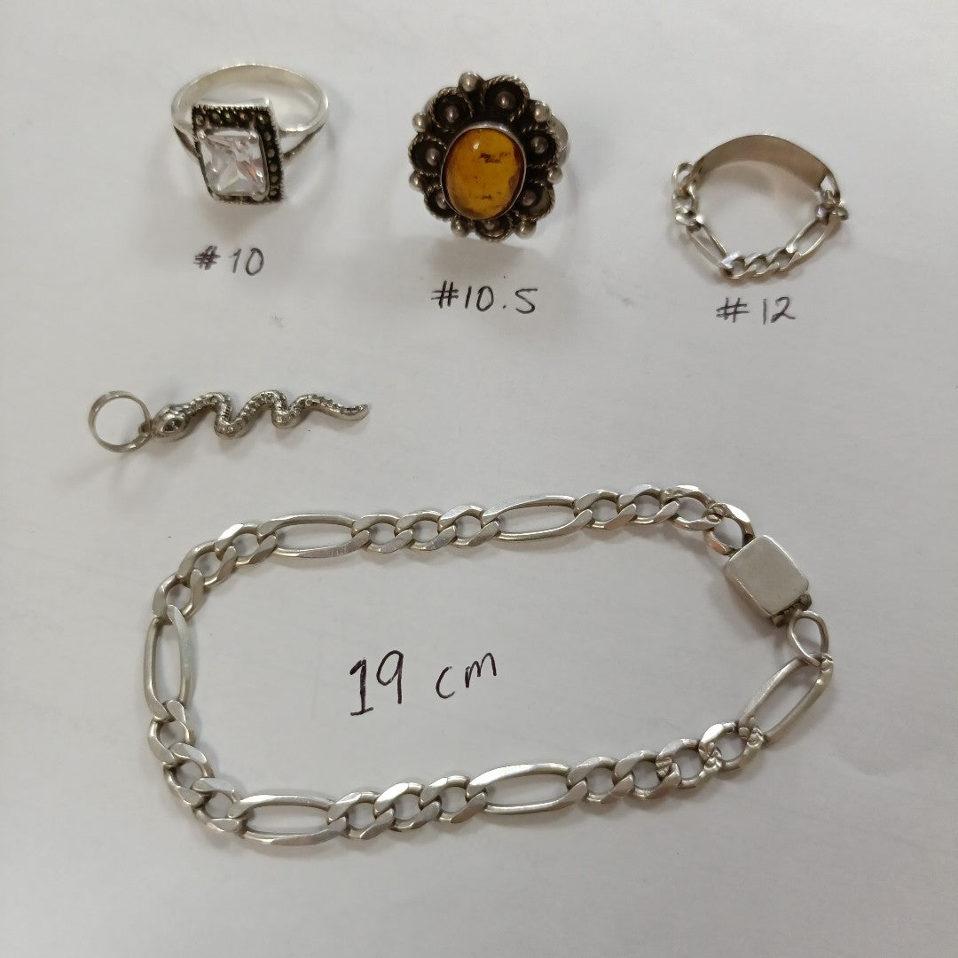 ANILLITO, DIJE, PULSERA PLATA 23.7 GRMS (SEMINUEVO)