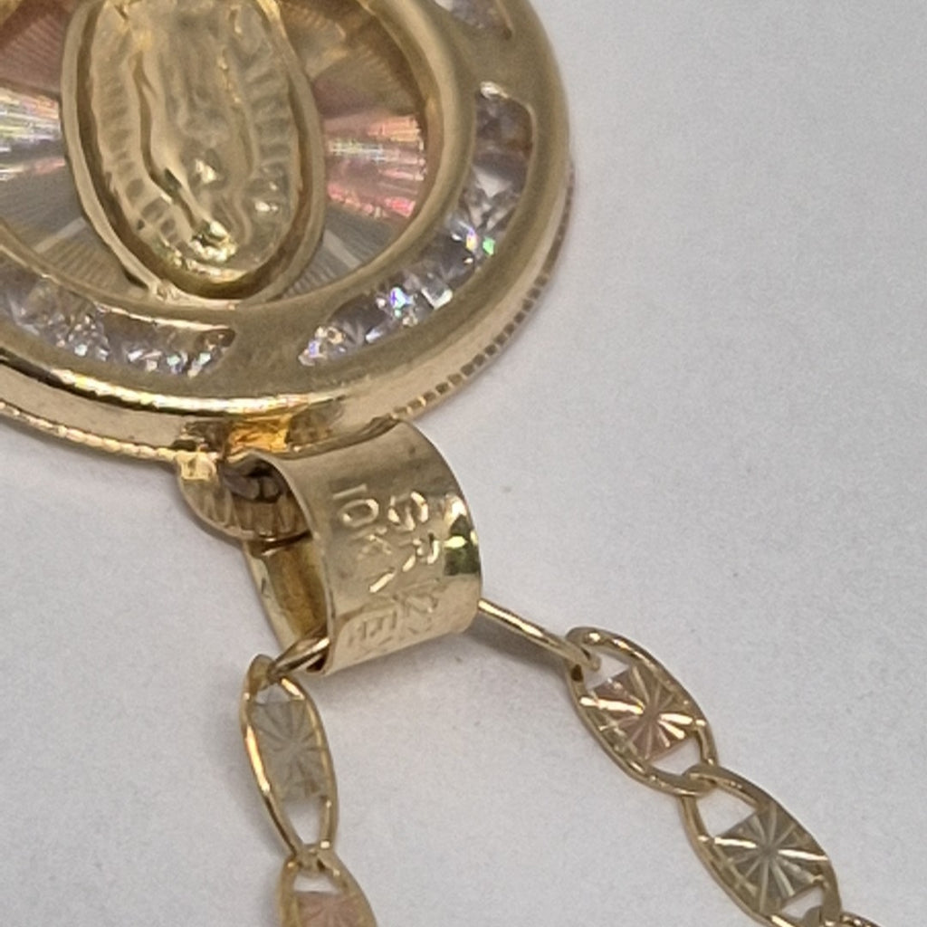 CADENA, MEDALLA RELIGIOSA ORO, ORO COMBINADO 10 K 2.1 GRMS (SEMINUEVO)