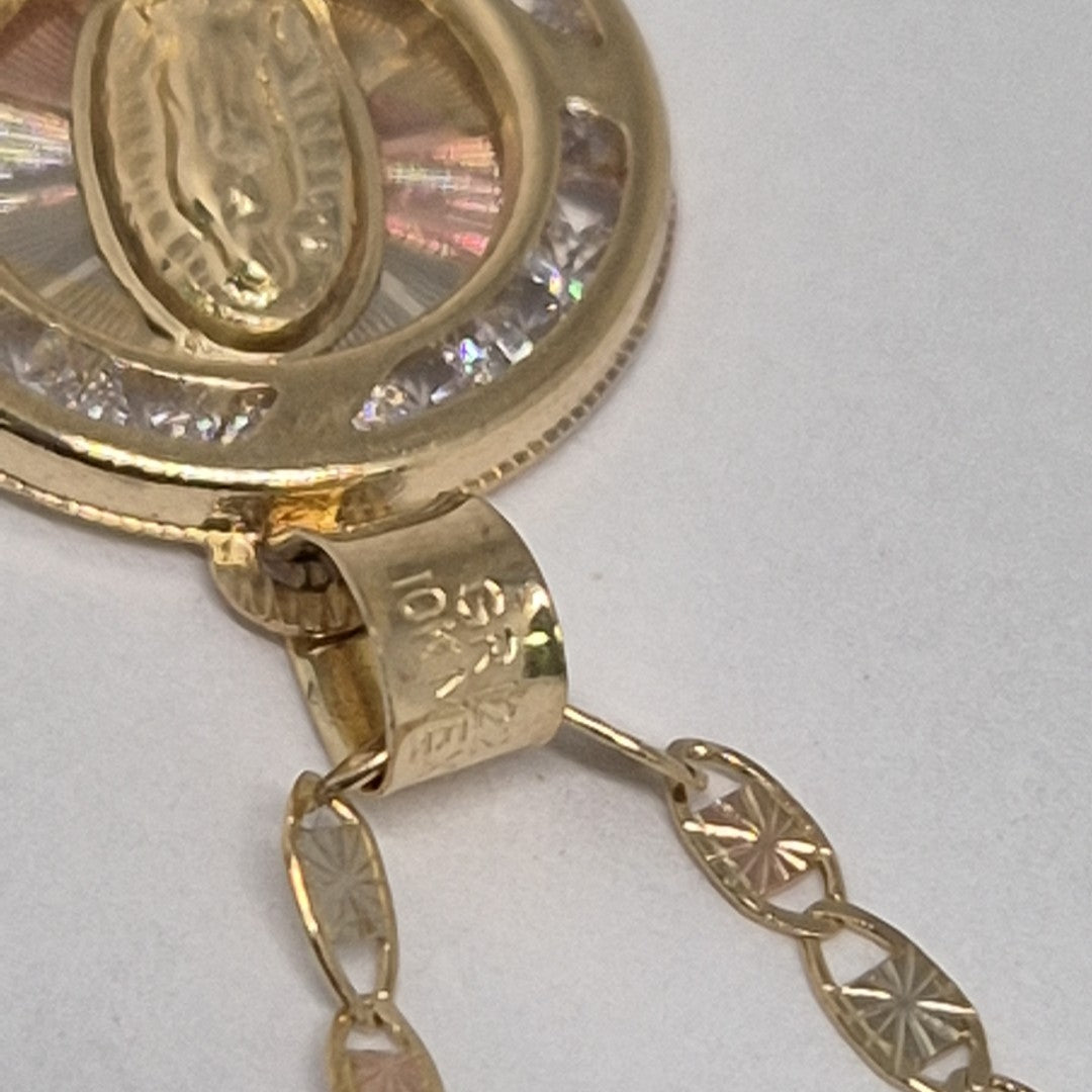 CADENA, MEDALLA RELIGIOSA ORO, ORO COMBINADO 10 K 2.1 GRMS (SEMINUEVO)