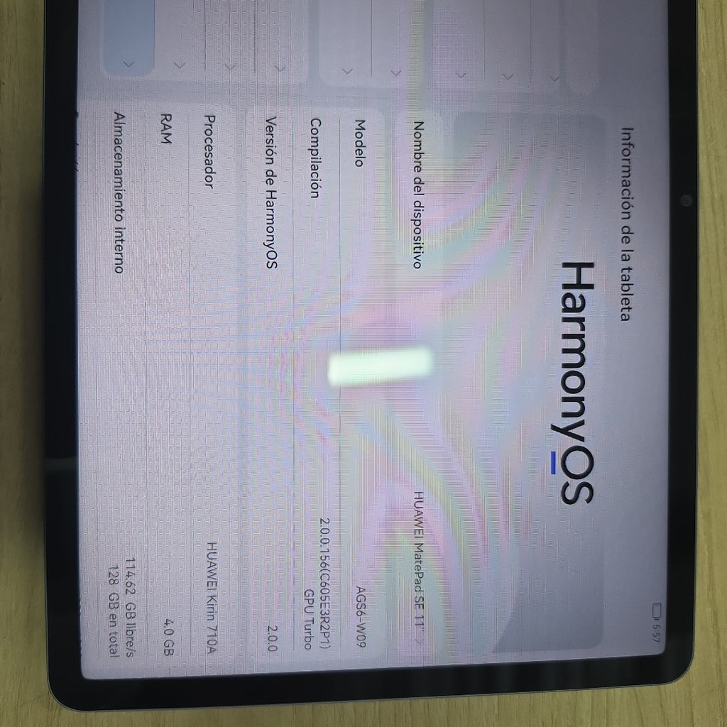 TABLETA HUAWEI MATEPAD SE 11" AGS6-W09 128 GB 8 GB RAM (SEMINUEVO)