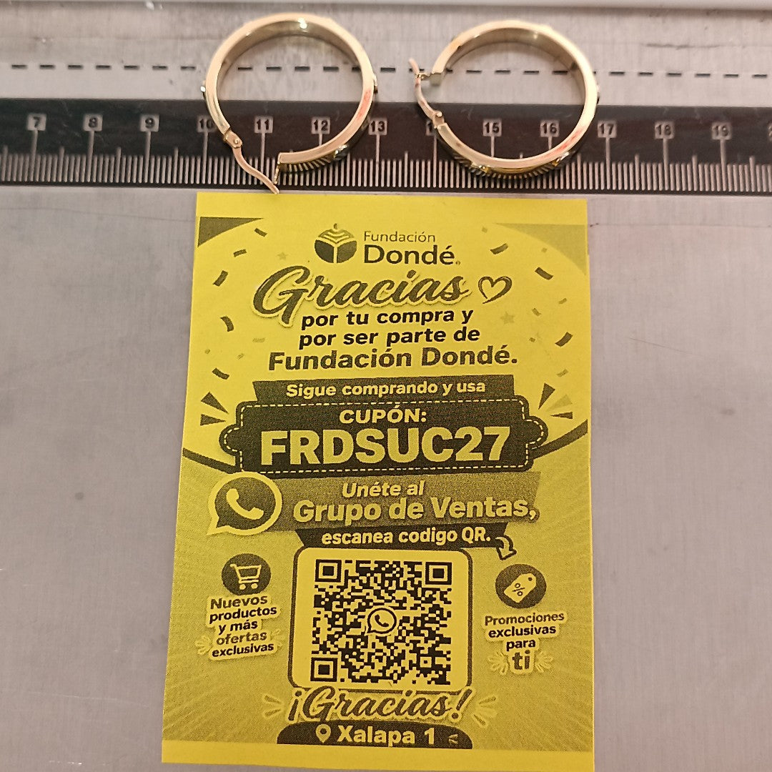 ARRACADAS PAR ORO,RODIADO 14 K 5,00 GRMS (SEMINUEVO)