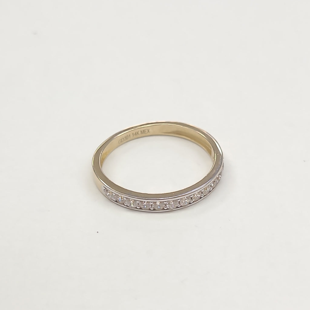 ANILLO ANILLITO C CIRCONIAS 14K 9 TALLA 2.4 GR (NUEVO)