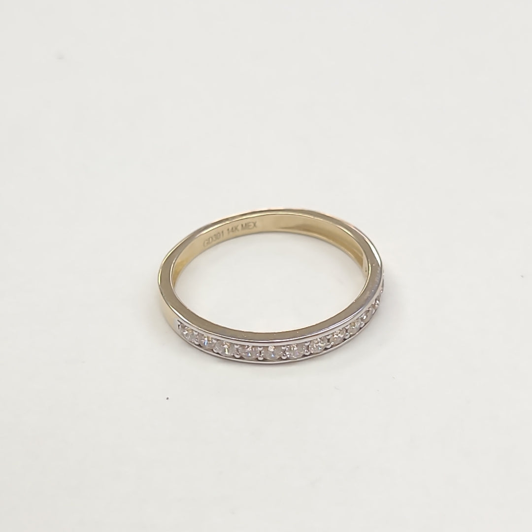 ANILLO ANILLITO C CIRCONIAS 14K 9 TALLA 2.4 GR (NUEVO)