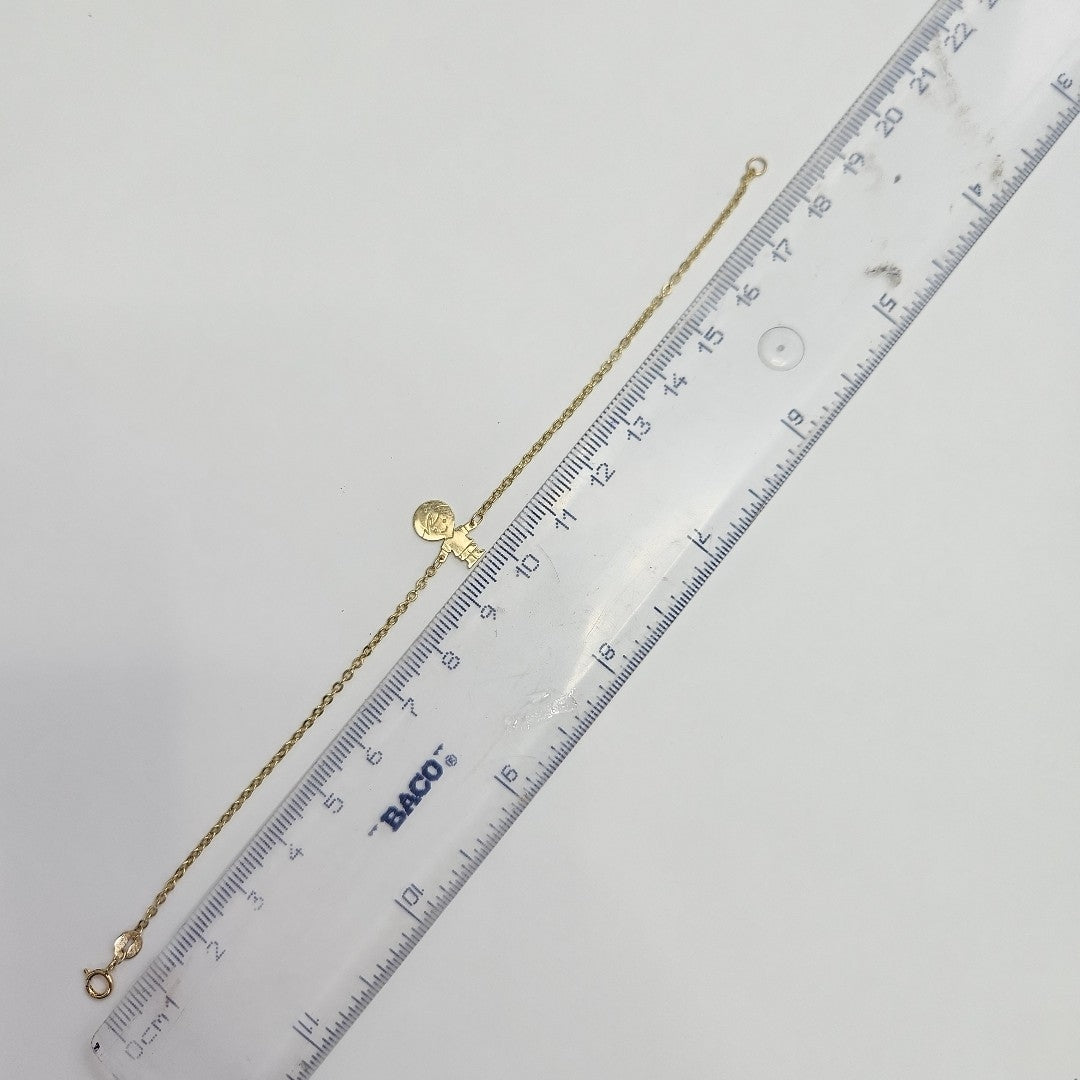 PULSERA TEJIDO ESPECIAL FIG NIÑO 14K 18 CM 1.5 GR (NUEVO)