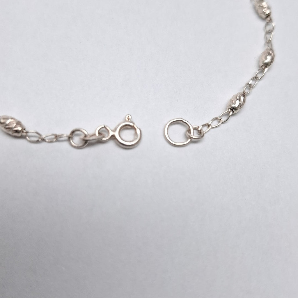 PULSERA TEJIDO CORAZON PLATA .925 18 CM 3.4 GR (NUEVO)