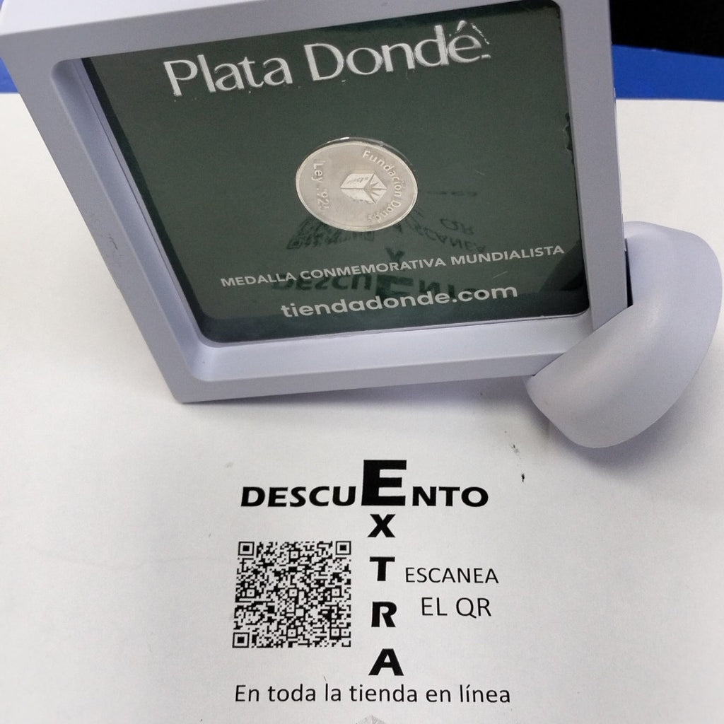 MEDALLA CONMEMORATIVA FRD FÚTBOL MOTIVO ÁGUILA PLATA .925 8.9 GR (NUEVO)