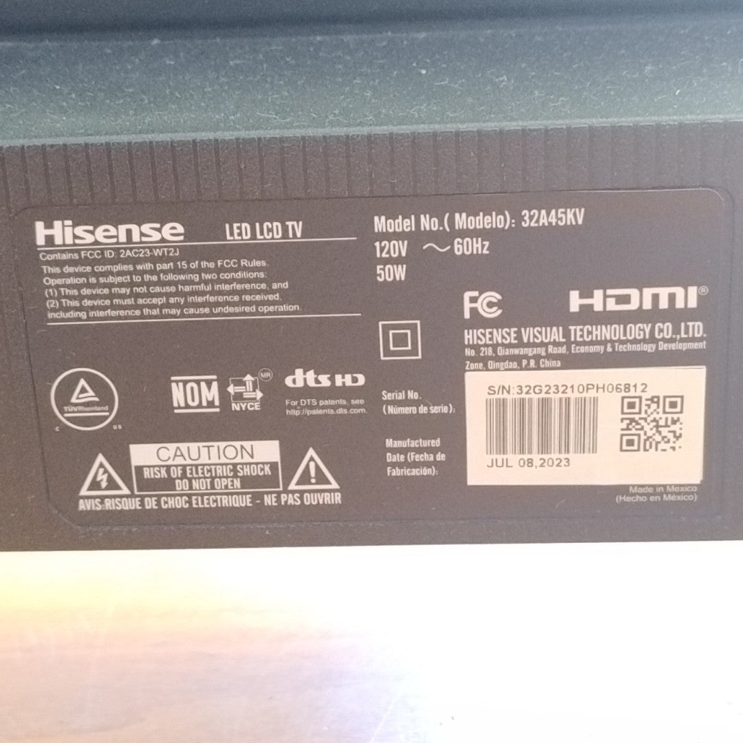 PANTALLA HISENSE 32A45KV (2023) 32" LED HD (SEMINUEVO)
