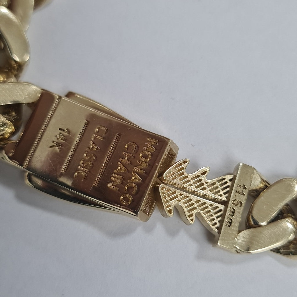 PULSERA CABALLERO MONACO ORO 14K 17.7 (NUEVO)