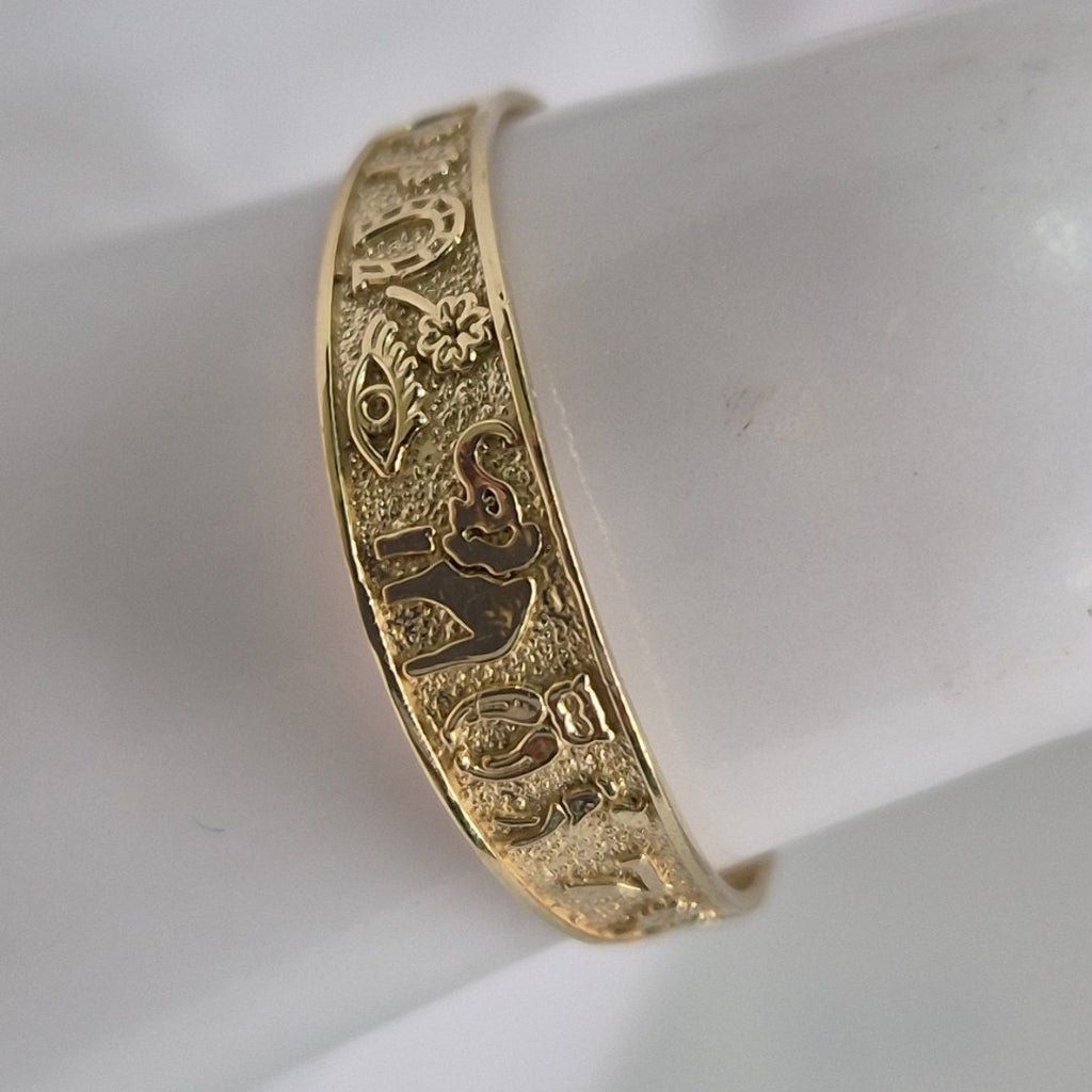 ANILLOS ARGOLLA DE LA SUERTE 10K TALLA 9 1.3 GR (NUEVO)
