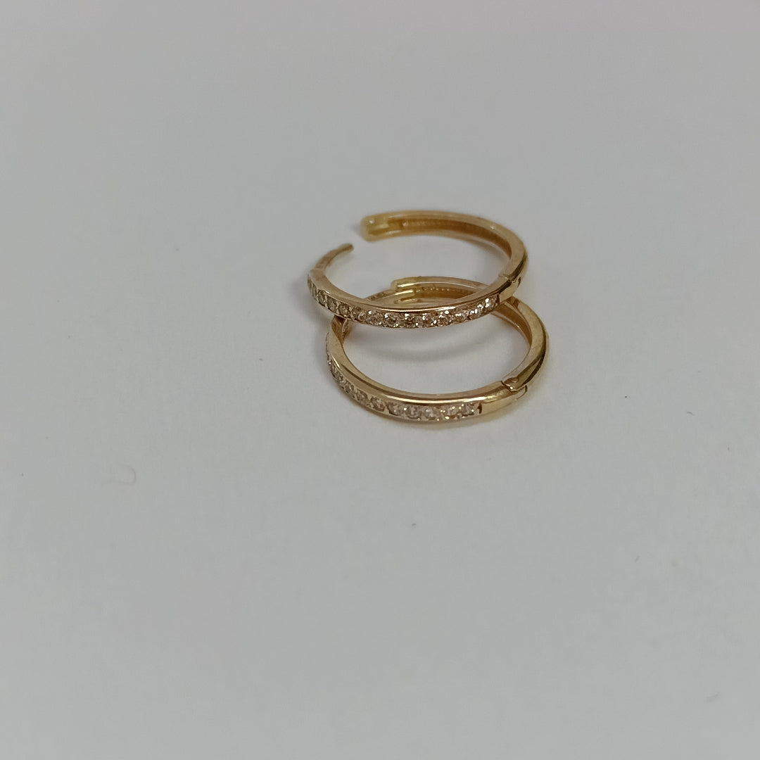 ARETES ARRACADAS C CIRCONIAS 14K 2 GR (NUEVO)
