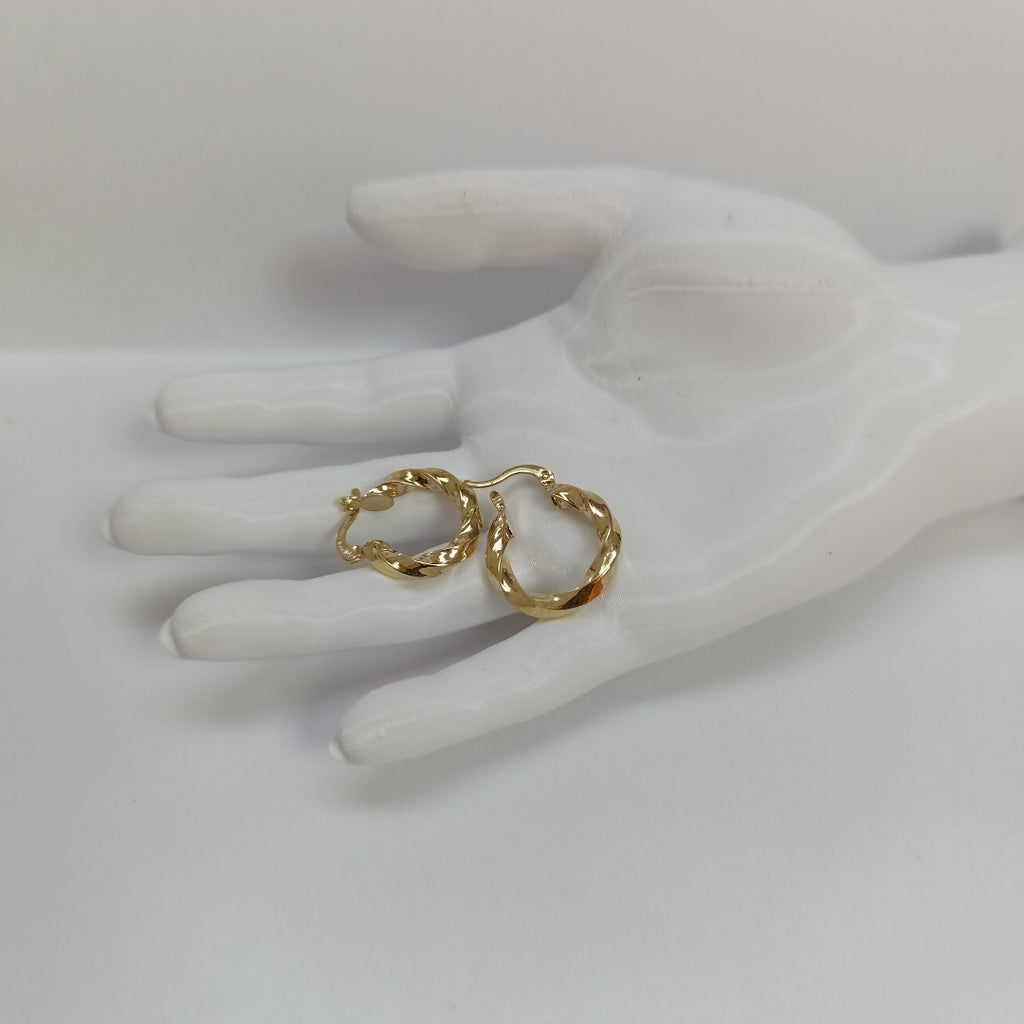 ARETES ARRACADA TORZAL 14K 2 GR (NUEVO)