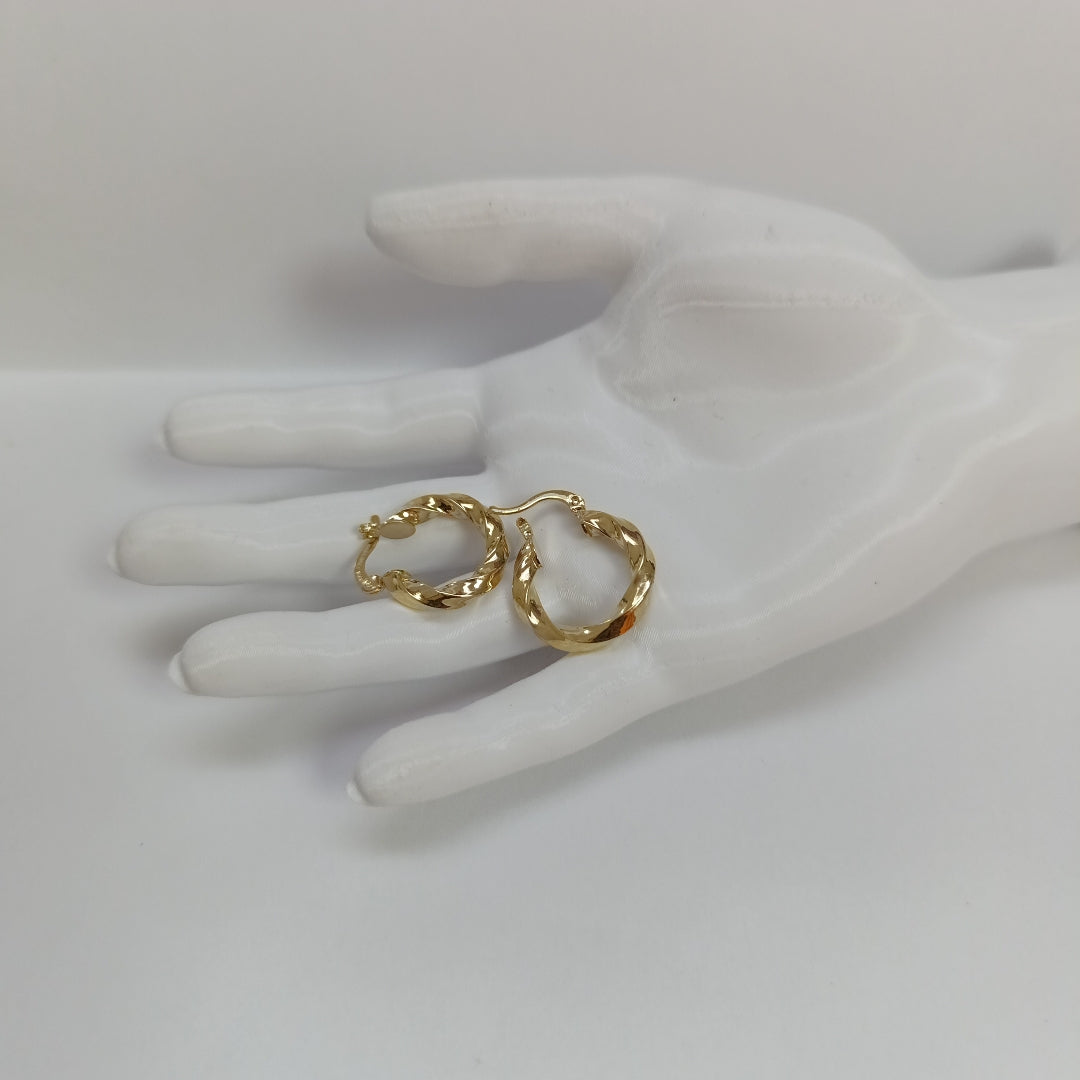 ARETES ARRACADA TORZAL 14K 2 GR (NUEVO)