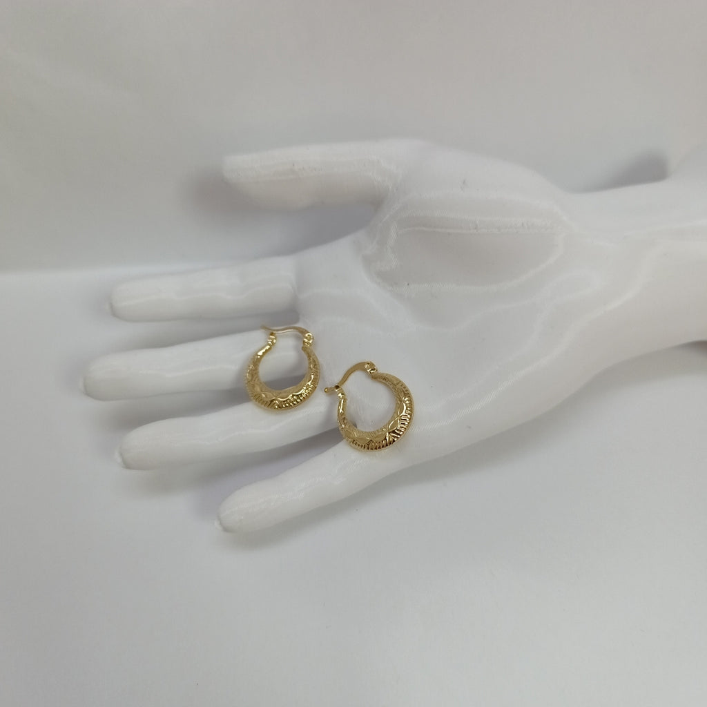 ARETES ARRACADAS HUECAS 14K 1.8 GR (NUEVO)