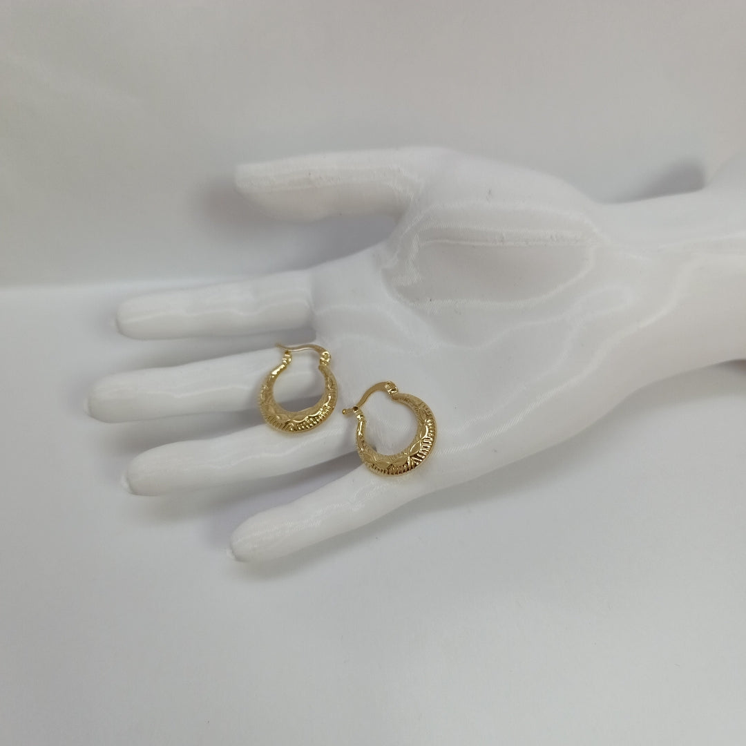 ARETES ARRACADAS HUECAS 14K 1.8 GR (NUEVO)