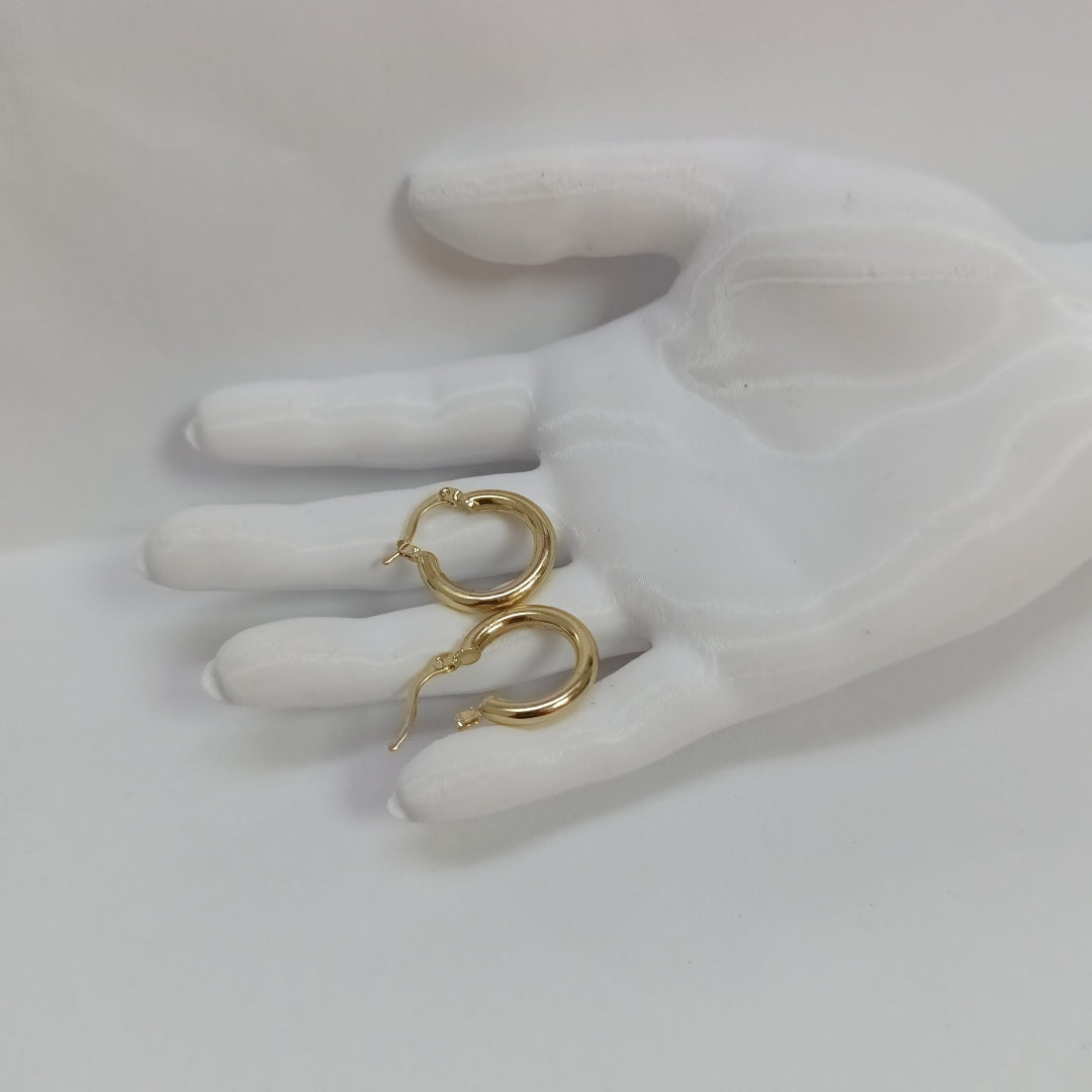 ARETES TEJIDO ARRACADAS LISAS 14K 1.6 GR (NUEVO)