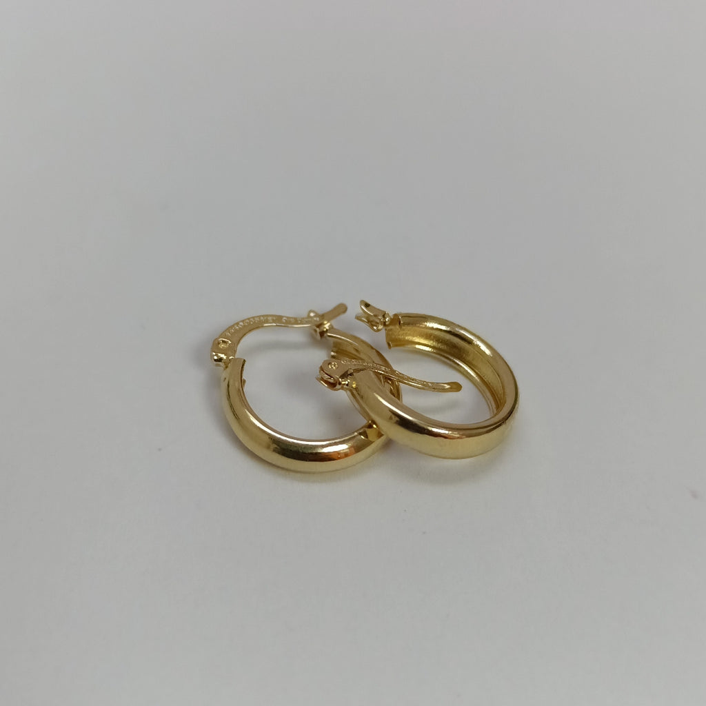 ARETES TEJIDO ARRACADAS LISAS 14K 2.1 GR (NUEVO)