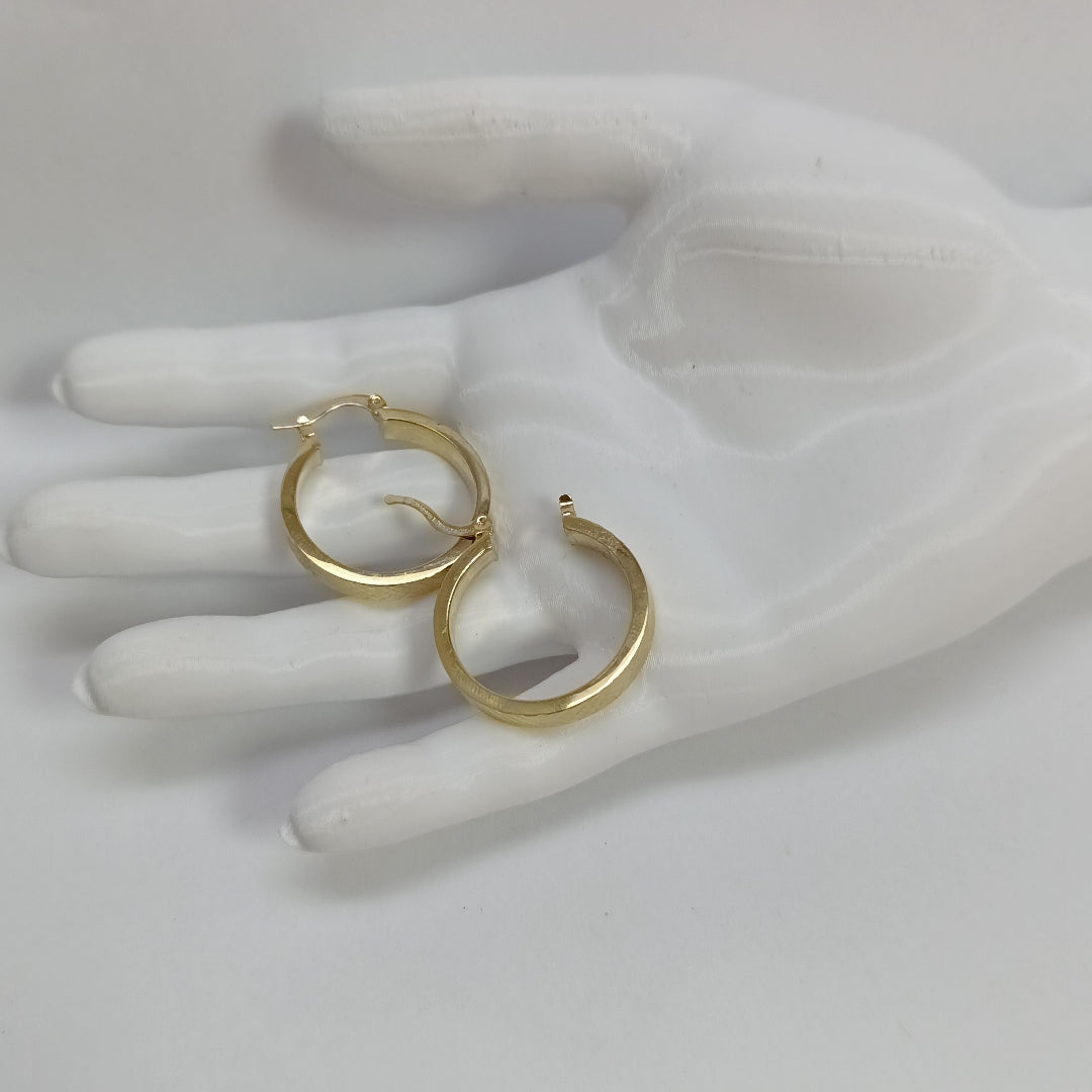ARETES TEJIDO ARRACADAS FACETADAS 14K 2.8 GR (NUEVO)