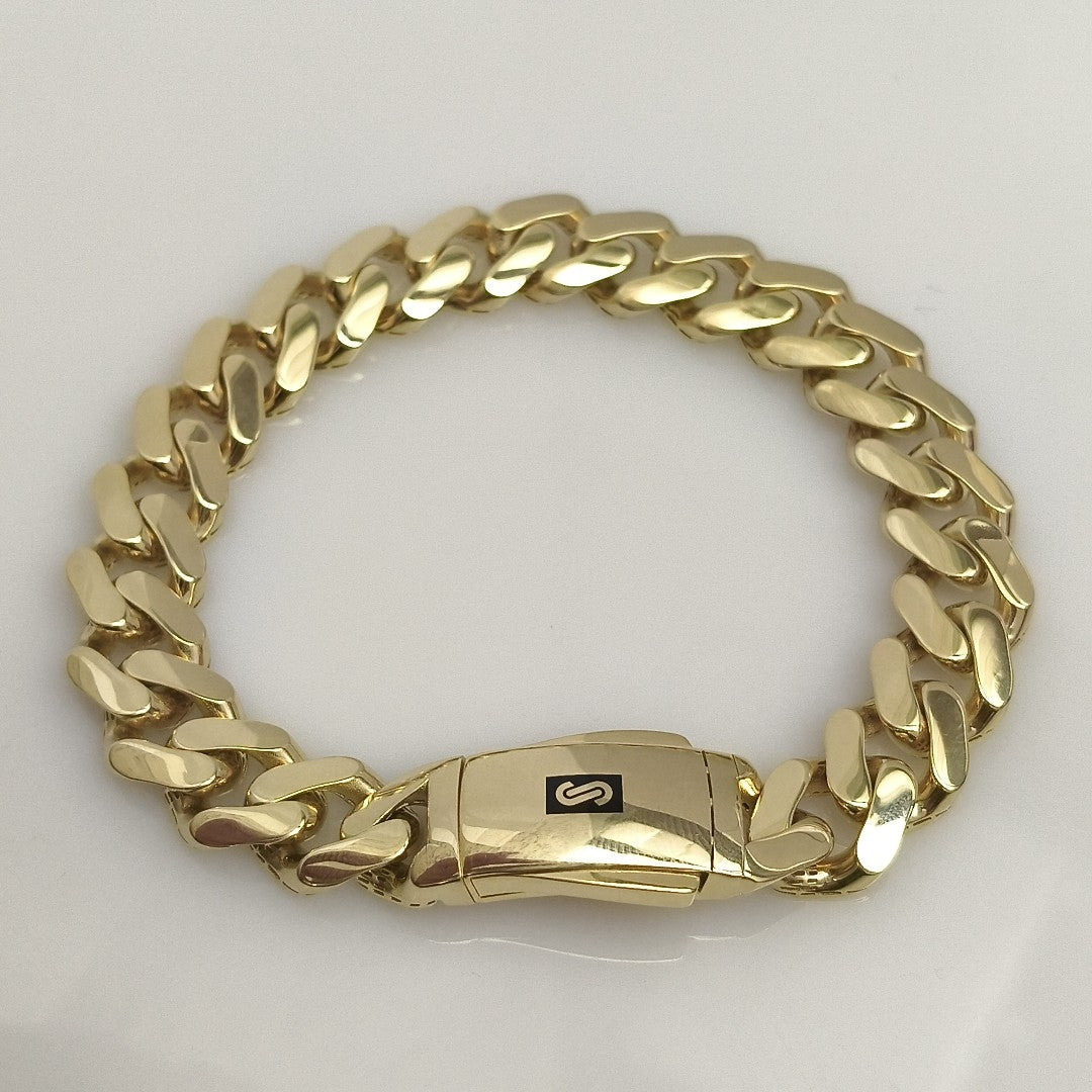 PULSERA CABALLERO MONACO ORO 14K 17.2 (NUEVO)