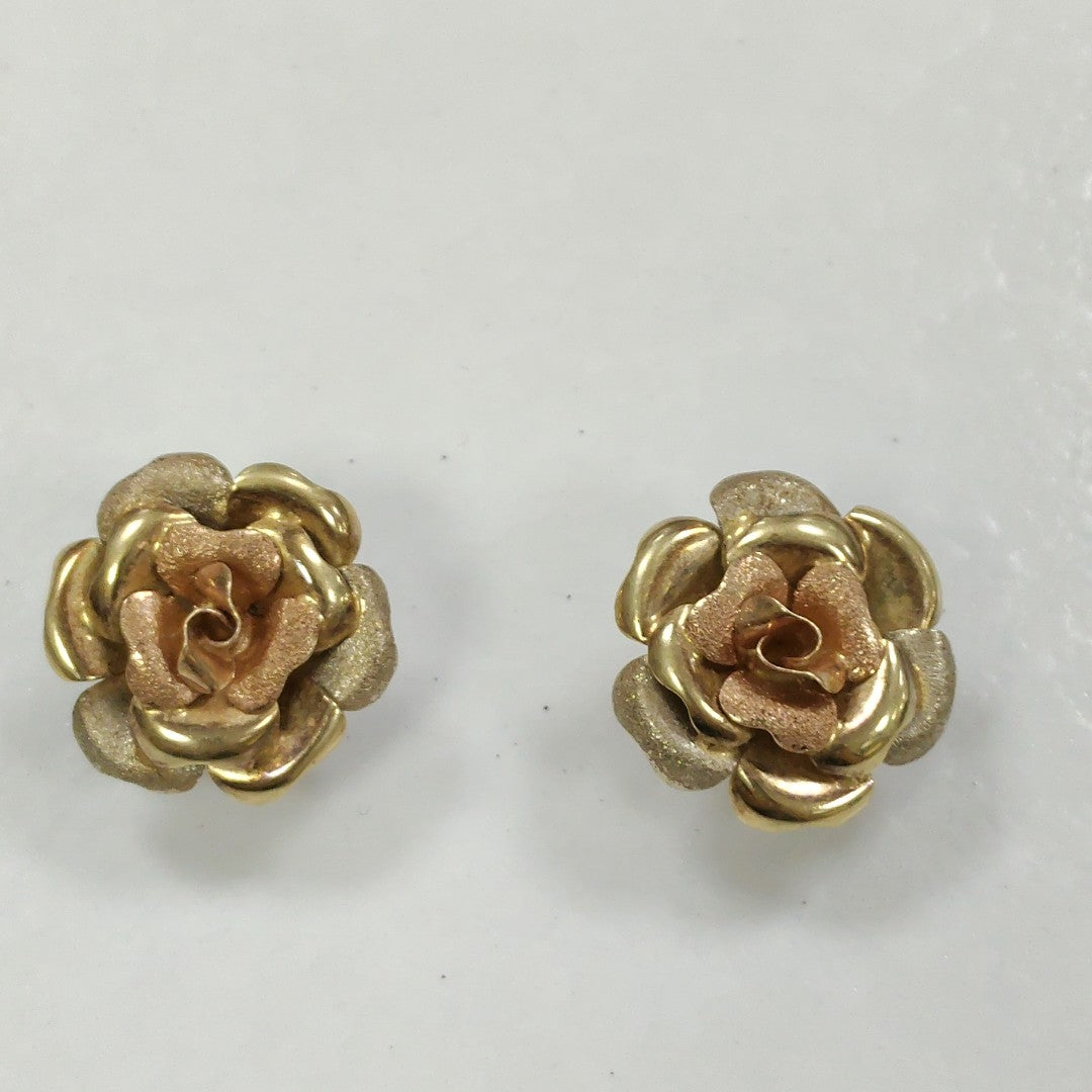 ARETES PAR ORO, ORO COMBINADO 14 K 9.1 GRMS (SEMINUEVO)