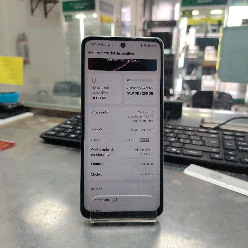 CELULAR OPPO A5 CPH2727 (2025) 256 GB 4 GB RAM (SEMINUEVO)