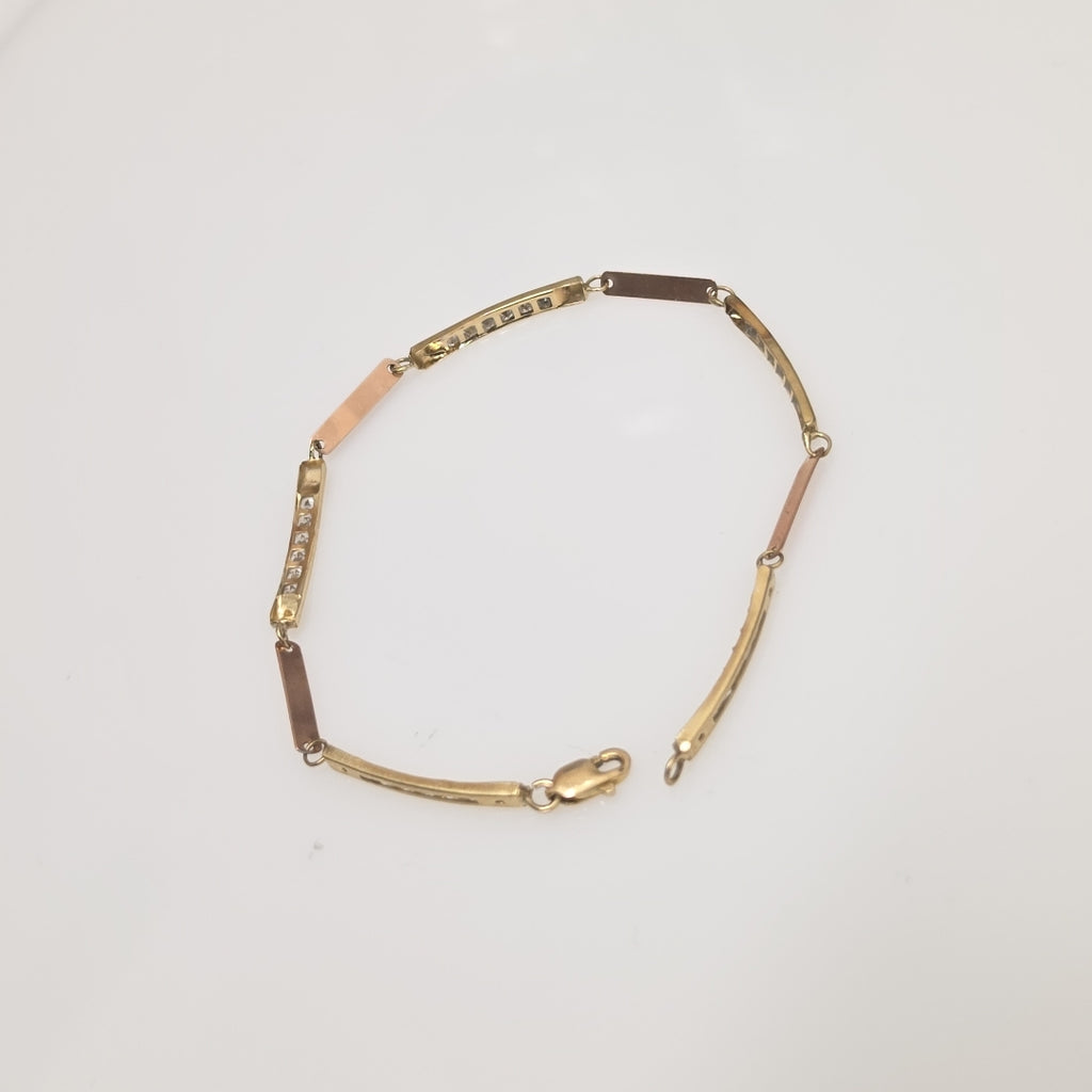 PULSERA ORO COMBINADO 10 K 2.9 GRMS (SEMINUEVO)