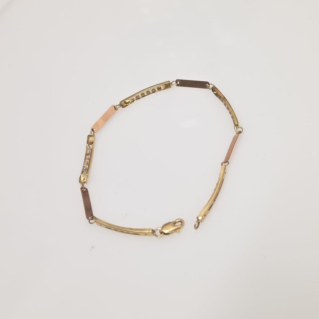 PULSERA ORO COMBINADO 10 K 2.9 GRMS (SEMINUEVO)