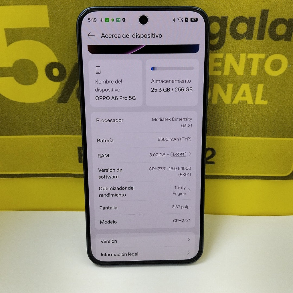 CELULAR OPPO A6 PRO CPH2781 (2025) 256 GB 8 GB RAM (SEMINUEVO)