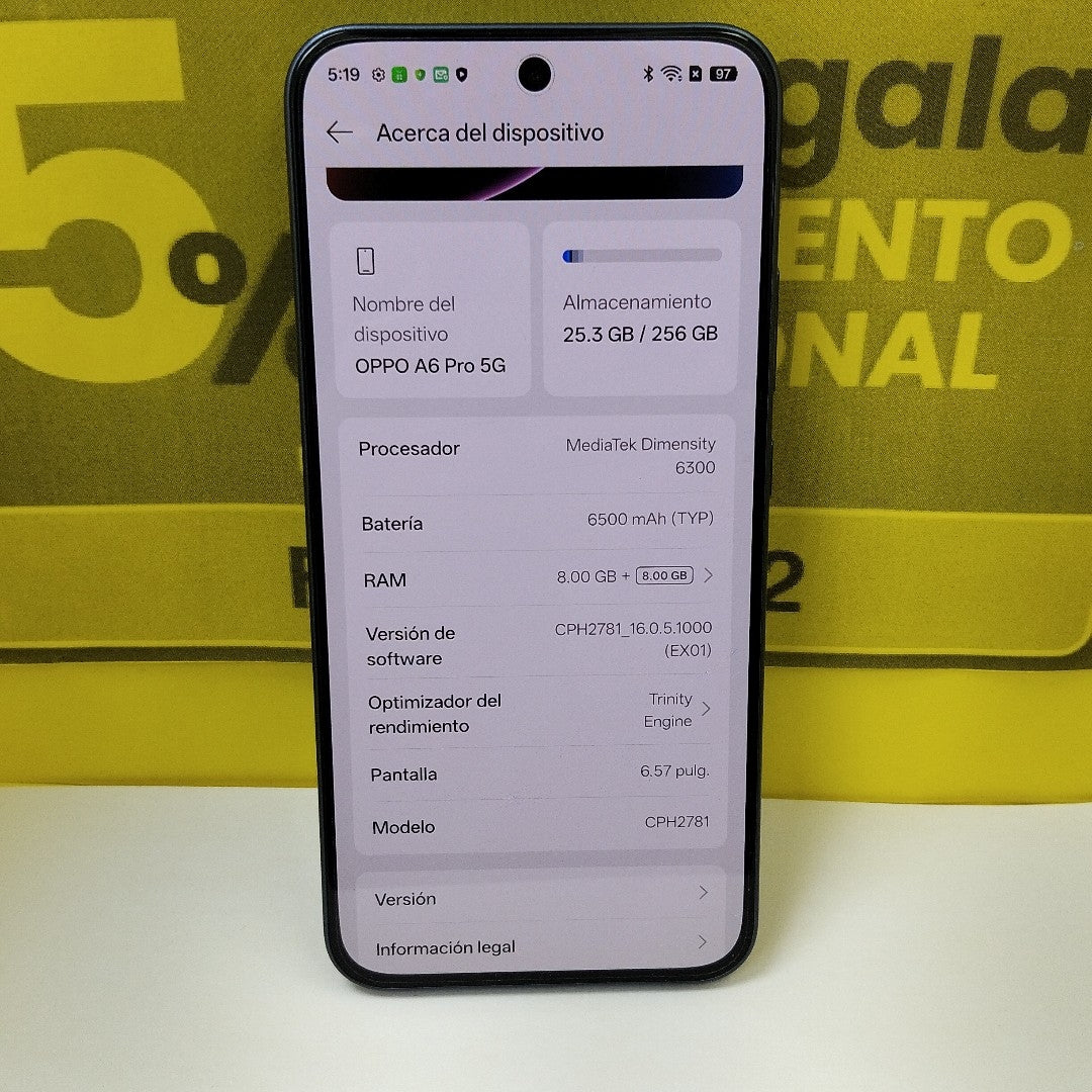 CELULAR OPPO A6 PRO CPH2781 (2025) 256 GB 8 GB RAM (SEMINUEVO)