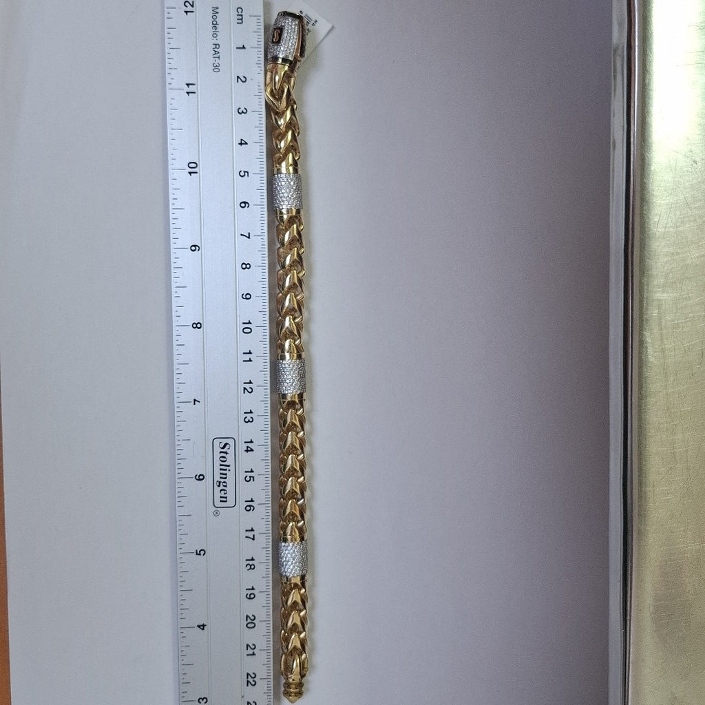 PULSERA CABALLERO MONACO ORO 14K 33.8 (NUEVO)