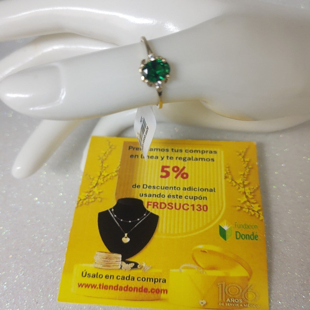 ANILLOS CON CIRCONIAS PDRAS DE COLOR 14K TALLA 7 1.1 GR (NUEVO)